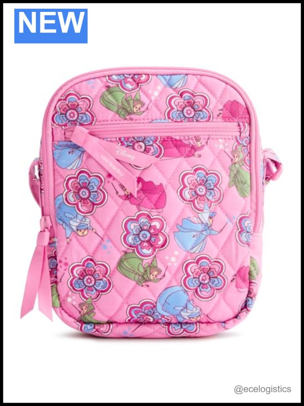 Quilted Cotton Crossbody Bag - Adjustable Strap, Exterior Slip Pocket